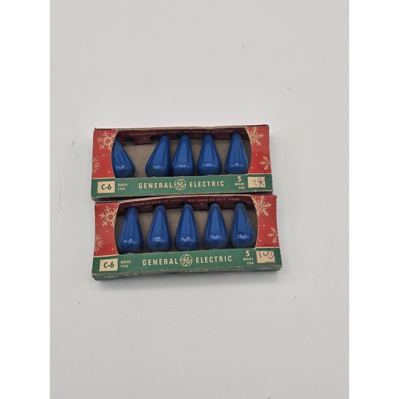 General Electric Other - Vintage General Electric C7 1/2 Replacement Light Bulbs 10 Blue
